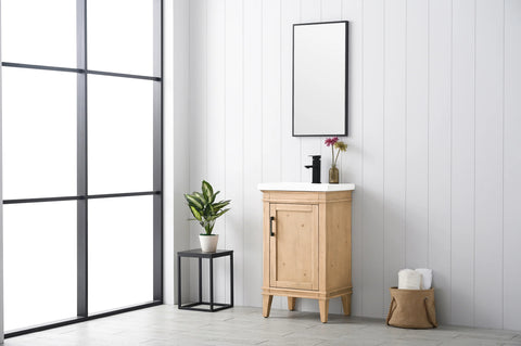 Avery 20" Single Bathroom Vanity Set - Teak White