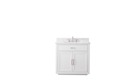 Grace 36" Vanity Set with Carrara White Top - White