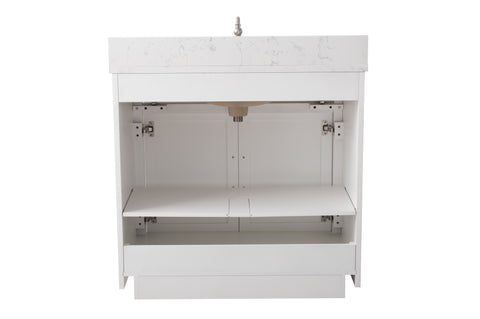 Grace 36" Vanity Set with Carrara White Top - White