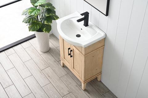 Ivy 24" Single Bathroom Vanity Set - Teak White