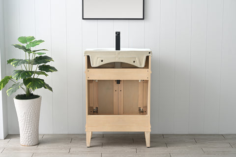 Ivy 24" Single Bathroom Vanity Set - Teak White