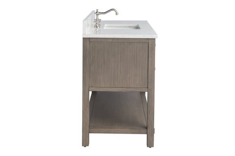 Katie 48" Modern Farmhouse Vanity with Carrara White Top - Driftwood Gray