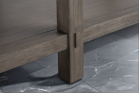 Katie 60" Modern Farmhouse Vanity with Carrara White Top - Driftwood Gray