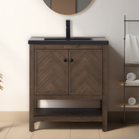 Landon 30" Single Bathroom Vanity Set - Black Top (SOLD OUT)