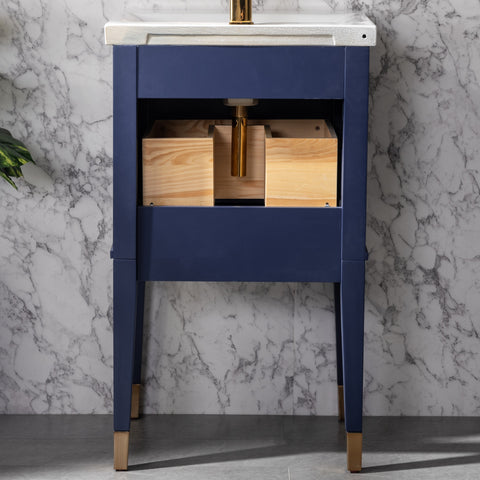 Clara 20" Single Bathroom Vanity Set - Navy Blue-FLASH SALE