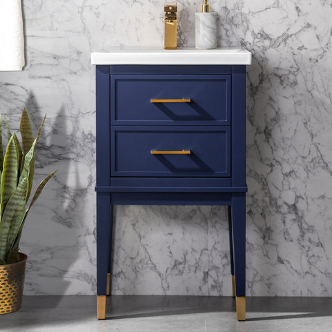 Clara 20" Single Bathroom Vanity Set - Navy Blue-FLASH SALE
