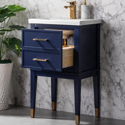 Clara 20" Single Bathroom Vanity Set - Navy Blue-FLASH SALE
