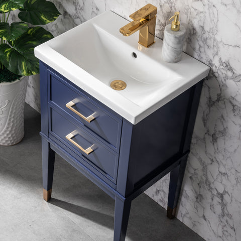 Clara 20" Single Bathroom Vanity Set - Navy Blue-FLASH SALE