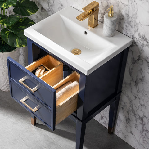Clara 20" Single Bathroom Vanity Set - Navy Blue-FLASH SALE