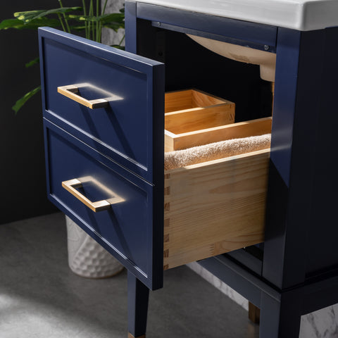 Clara 20" Single Bathroom Vanity Set - Navy Blue-FLASH SALE