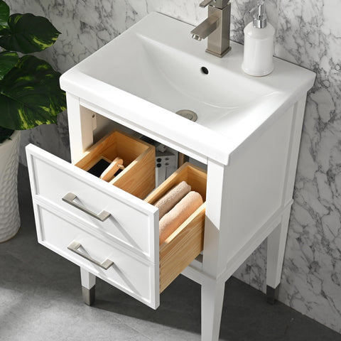 Clara 20" Single Bathroom Vanity Set - White