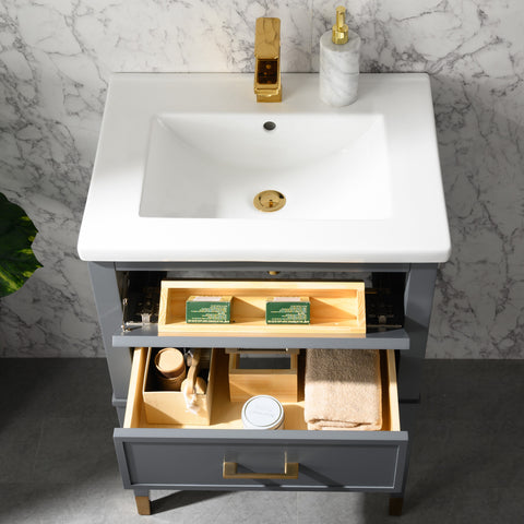 Clara 24" Single Bathroom Vanity Set - Dark Gray