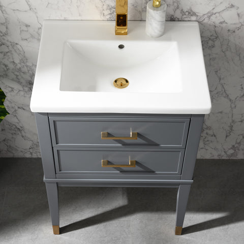 Clara 24" Single Bathroom Vanity Set - Dark Gray