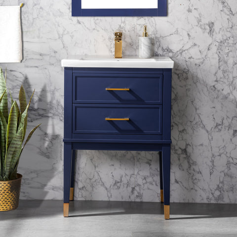 Clara 24" Single Bathroom Vanity Set - Navy Blue -FLASH SALE