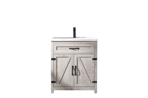 Ethan 30" Modern Farmhouse Bathroom Vanity Set - Gray Wash