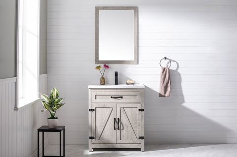 Ethan 30" Modern Farmhouse Bathroom Vanity Set - Gray Wash