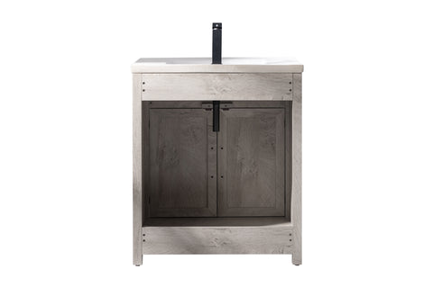 Ethan 30" Modern Farmhouse Bathroom Vanity Set - Gray Wash