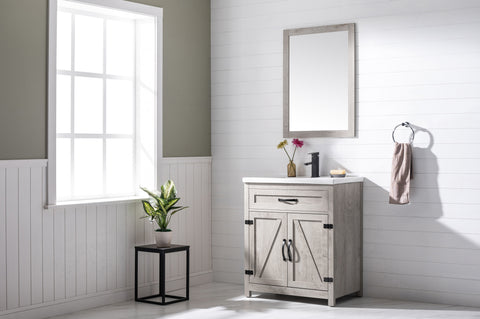 Ethan 30" Modern Farmhouse Bathroom Vanity Set - Gray Wash