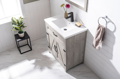 Ethan 30" Modern Farmhouse Bathroom Vanity Set - Gray Wash