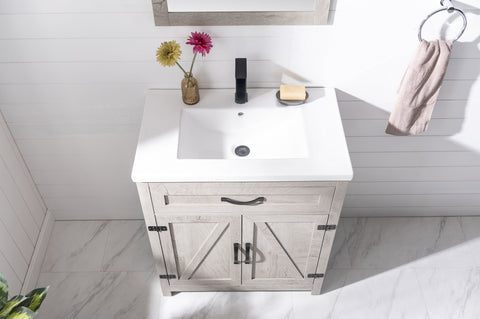 Ethan 30" Modern Farmhouse Bathroom Vanity Set - Gray Wash