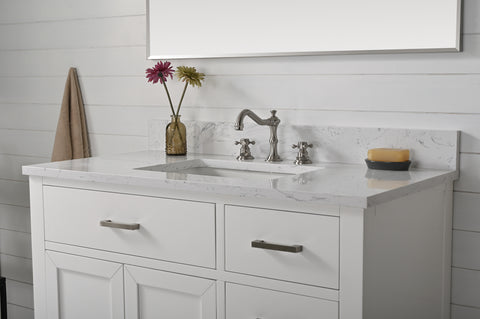 Grace 42" Vanity Set with Carrara White Top - White
