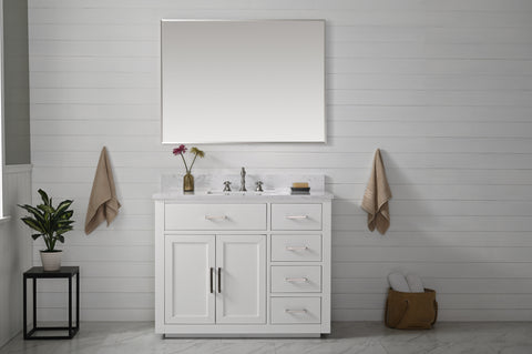 Grace 42" Vanity Set with Carrara White Top - White
