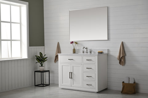 Grace 42" Vanity Set with Carrara White Top - White