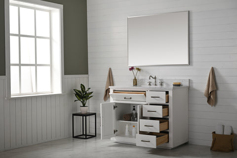 Grace 42" Vanity Set with Carrara White Top - White