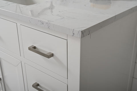 Grace 48" Vanity Set with Carrara White Top - White
