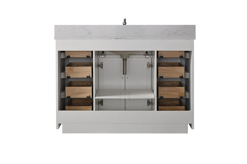 Grace 48" Vanity Set with Carrara White Top - White