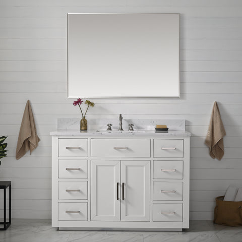 Grace 48" Vanity Set with Carrara White Top - White