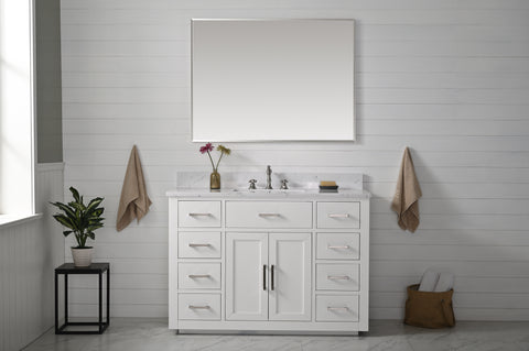 Grace 48" Vanity Set with Carrara White Top - White