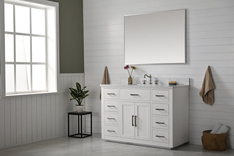 Grace 48" Vanity Set with Carrara White Top - White