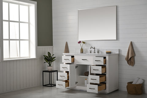 Grace 48" Vanity Set with Carrara White Top - White