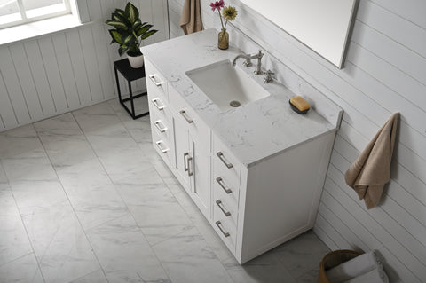 Grace 48" Vanity Set with Carrara White Top - White