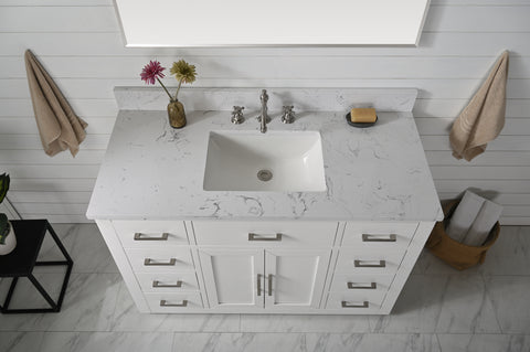 Grace 48" Vanity Set with Carrara White Top - White
