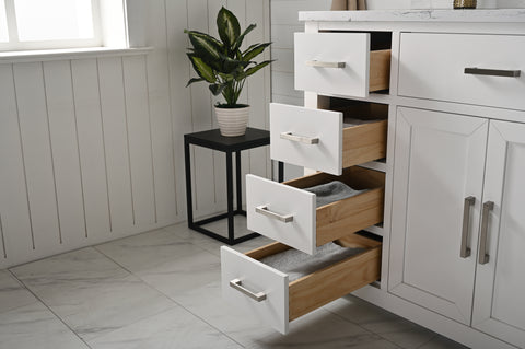 Grace 48" Vanity Set with Carrara White Top - White