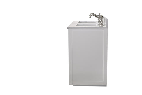 Grace 60" Vanity Set with Carrara White Top - White