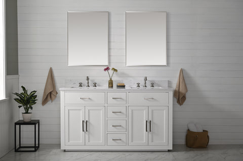 Grace 60" Vanity Set with Carrara White Top - White