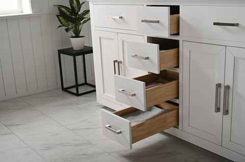 Grace 60" Vanity Set with Carrara White Top - White