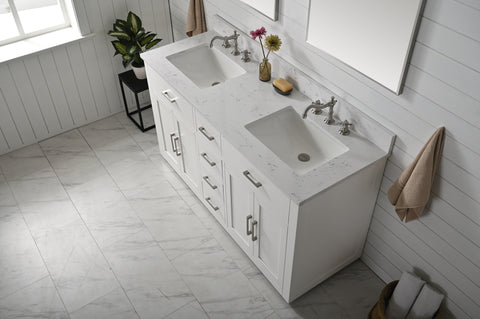 Grace 60" Vanity Set with Carrara White Top - White