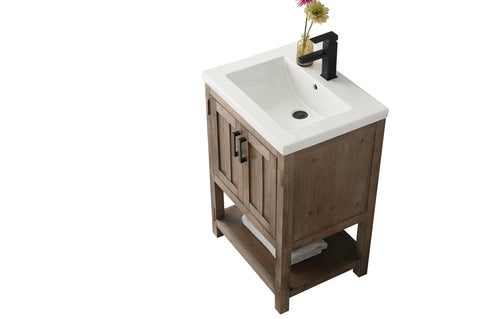 Harvey 24" Single Bathroom Vanity Set - Brown Spruce