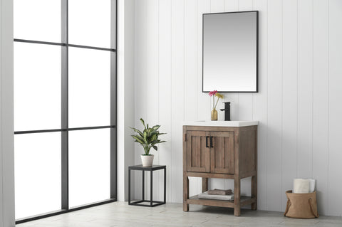 Harvey 24" Single Bathroom Vanity Set - Brown Spruce