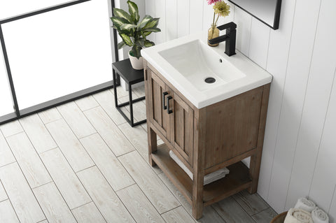 Harvey 24" Single Bathroom Vanity Set - Brown Spruce