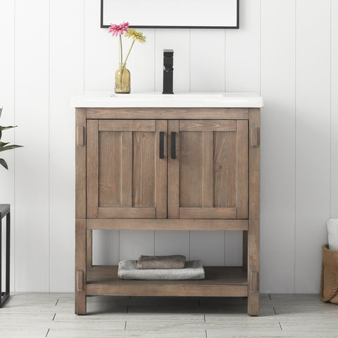 Harvey 30" Single Bathroom Vanity Set - Brown Spruce (SOLD OUT)