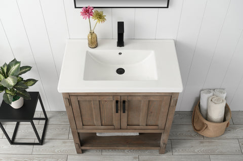 Harvey 30" Single Bathroom Vanity Set - Brown Spruce (SOLD OUT)