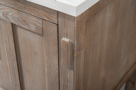 Harvey 54" Rustic Modern Farmhouse Vanity with Carrara White Top - Brown Spruce