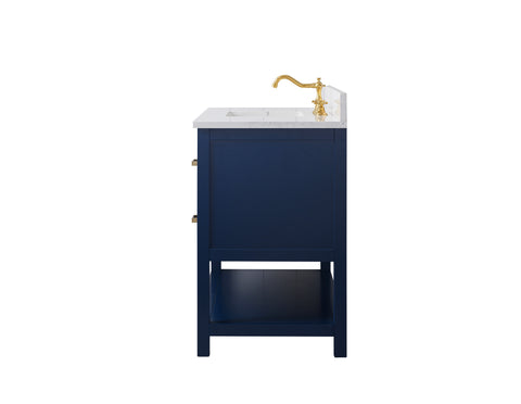 Henry 48" Modern Style Vanity with Carrara White Top - Blue