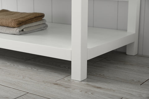 Henry 60" Modern Style Vanity with Carrara White Top - White