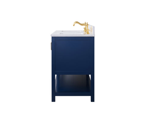 Henry 60" Modern Style Vanity with Carrara White Top - Blue